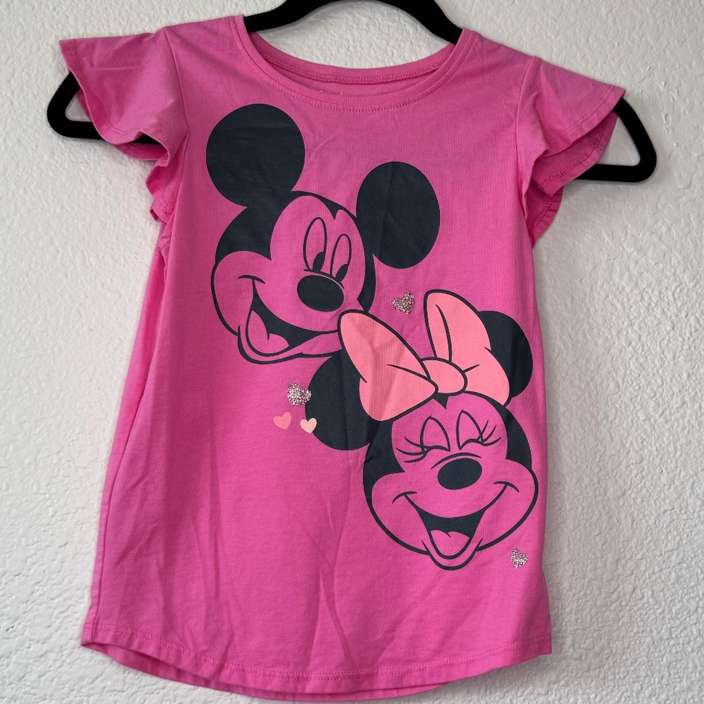 Disney Minnie & Mickey T-Shirt, Pink, Size 7, Softest Tee